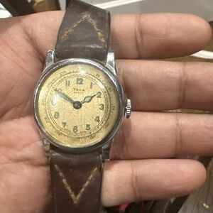 Vintage Rare Tara Sport Swiss Made Watch Military Manual Wind Antique For Repair